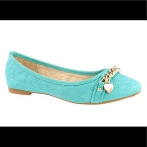 Bella Marie Teal Chain Dana Flat size 6.5
